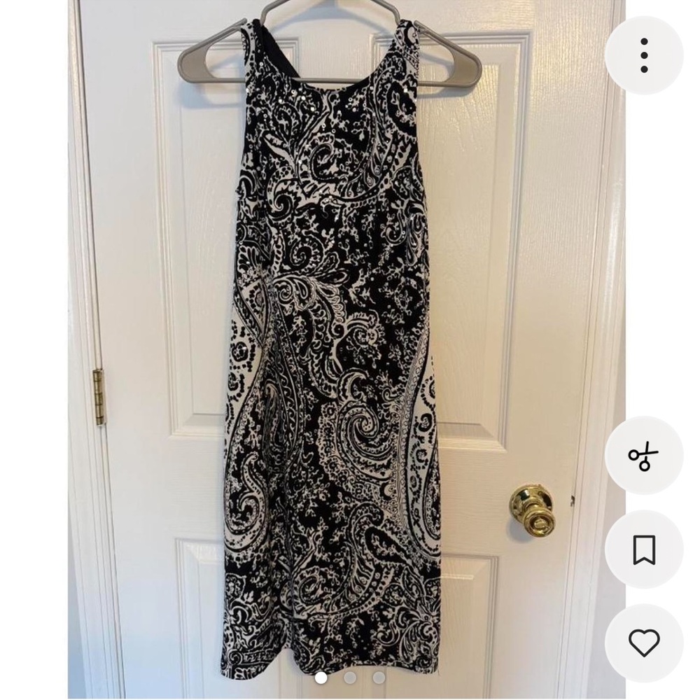 Joseph Ribkoff Black & White Paisley Sheath Dress